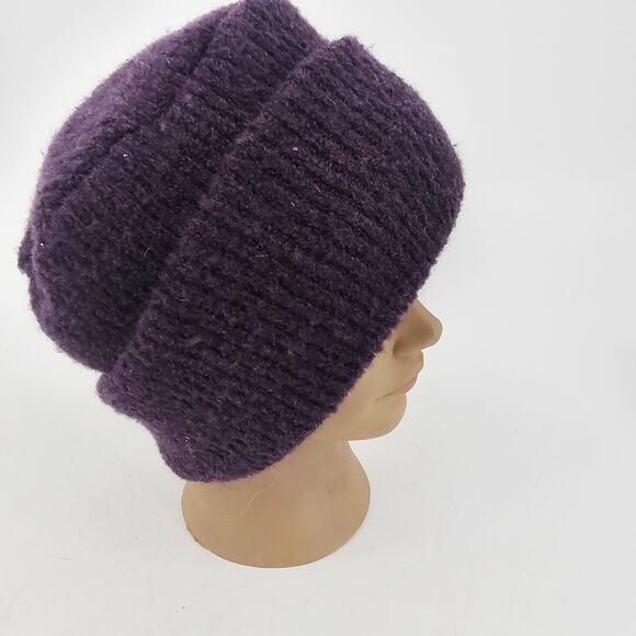Harley of Scotland Purple Merino Wool Blend Beanie Hat OS Ski Winterwear NEW main image 6